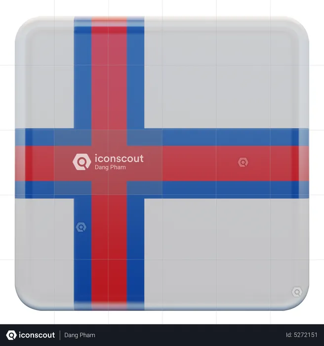 Faroe Islands Square Flag Flag 3D Icon