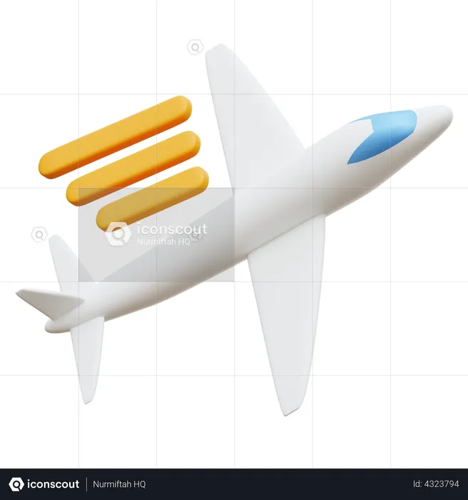 Fast Airplane  3D Illustration