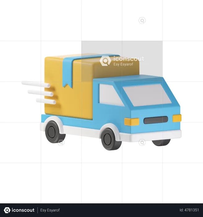 Fast Delivery Truck  3D Icon