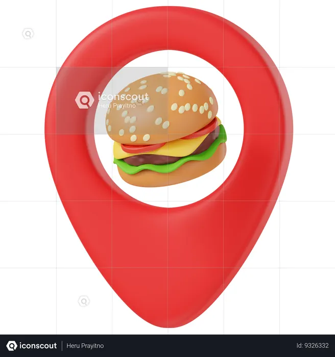 Fast Food Location  3D Icon