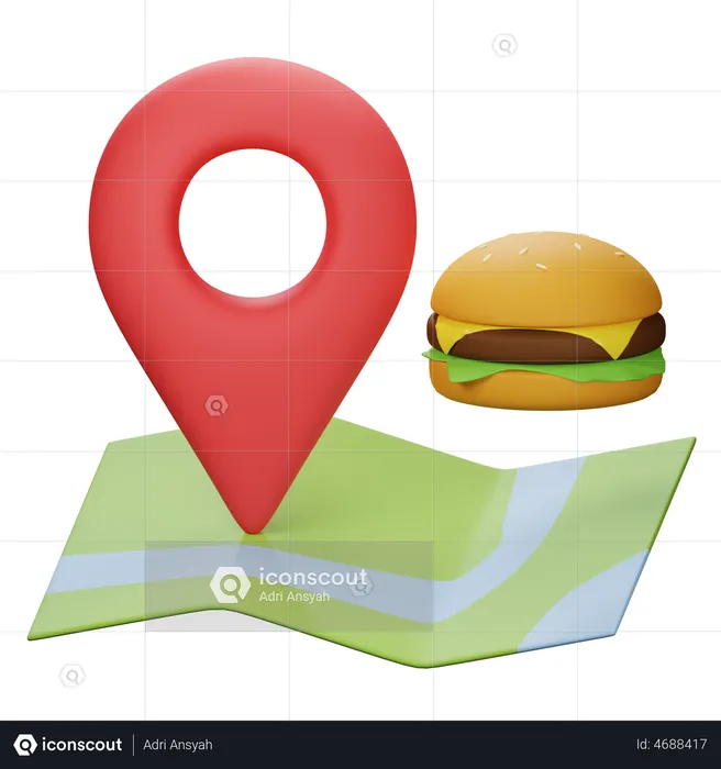 Fast Food Location  3D Illustration