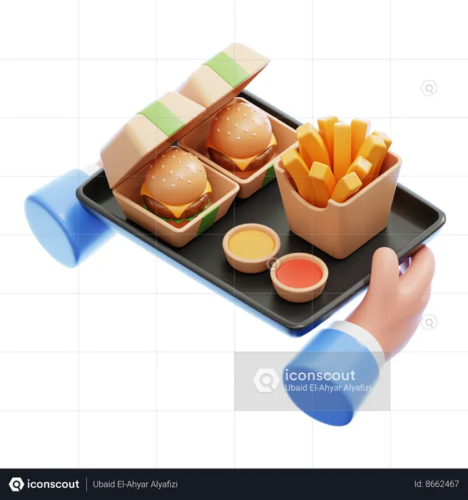 Fast Food Service  3D Icon