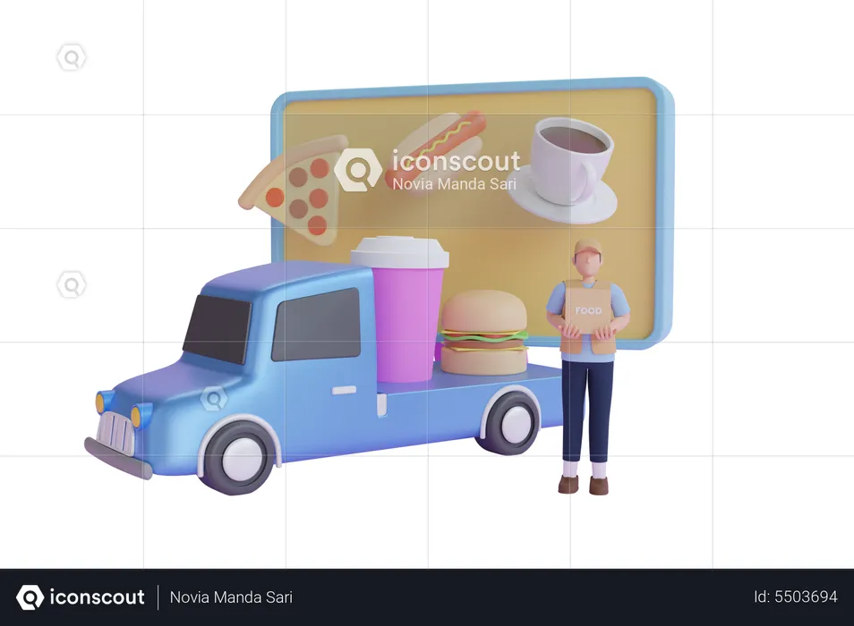 Fast Food truck  3D Illustration