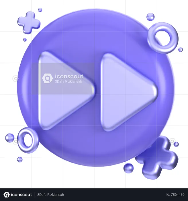 Fast Forward Button  3D Icon