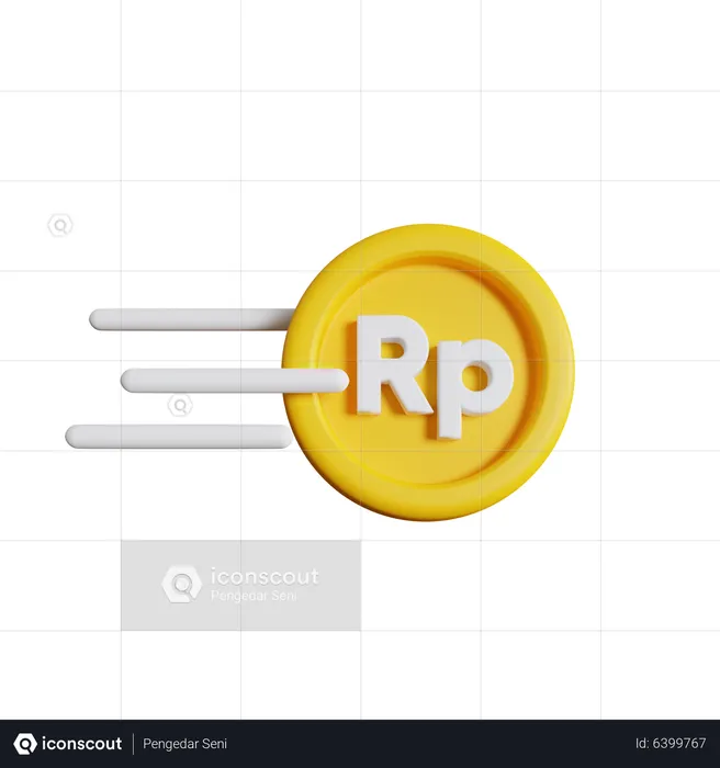 Fast Indonesian Rupiah  3D Icon