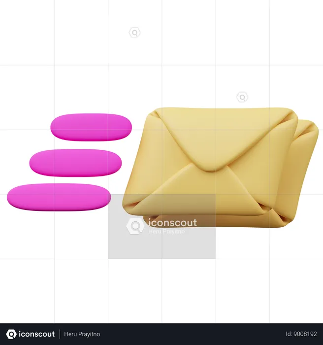 Fast Message  3D Icon