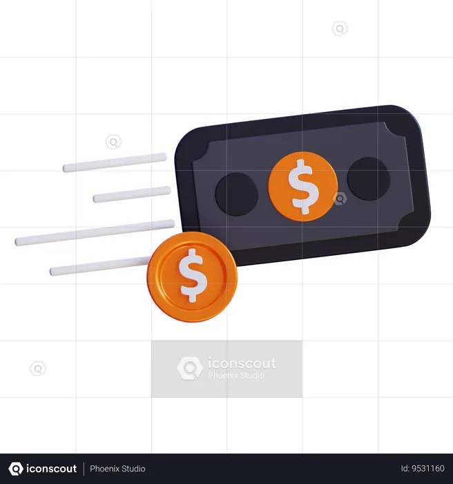 Fast Money Transfer  3D Icon