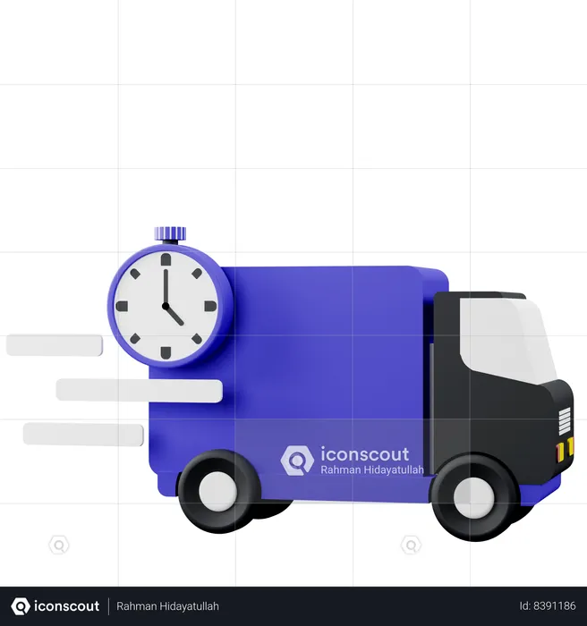 Fastest Delivery With Delivery Truck  3D Icon