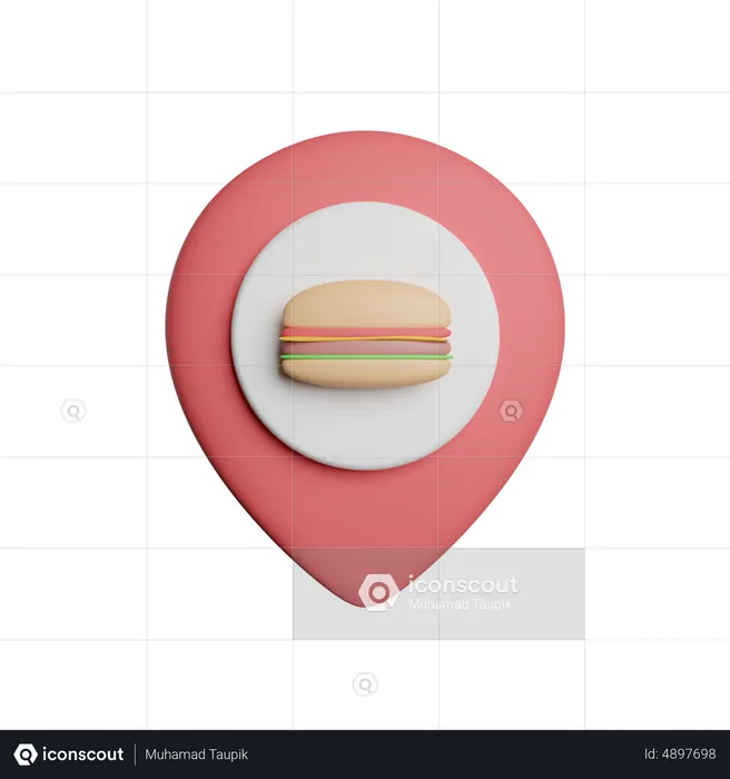 Fastfood Location  3D Icon