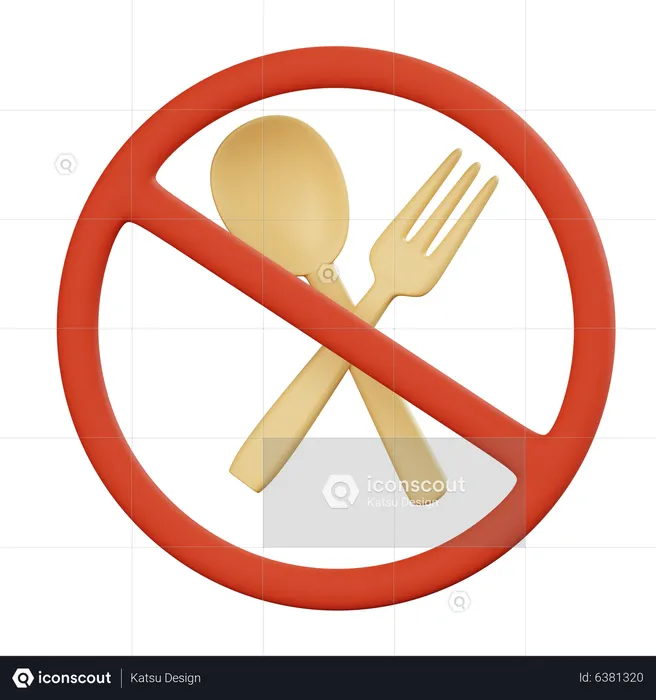 Fasting Do Not Eating  3D Icon
