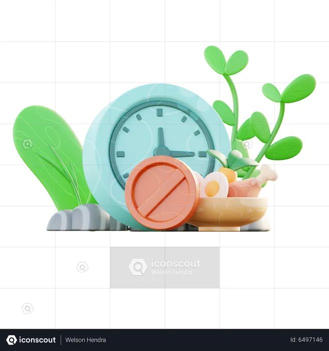 Fasting Time  3D Icon