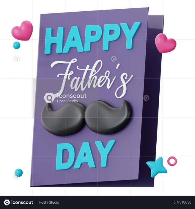 Father Day Card  3D Icon