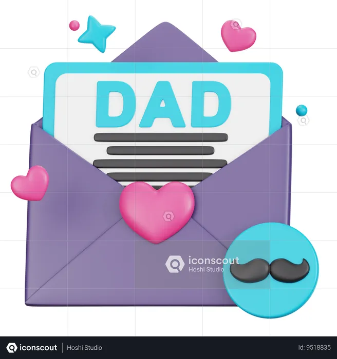 Father Day Letter  3D Icon