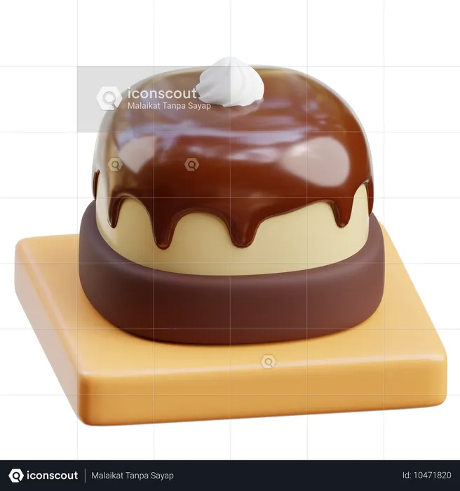 Fatia de bolo de chocolate  3D Icon