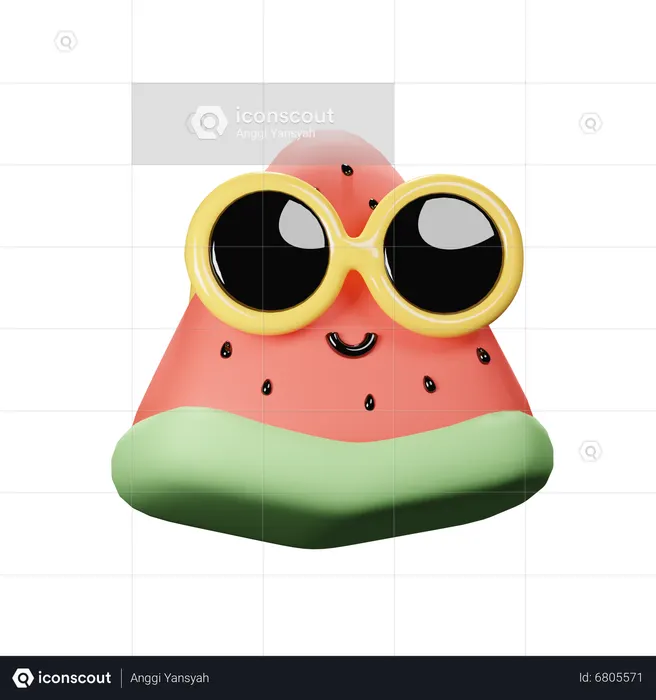 Fatia de melancia fofa  3D Icon