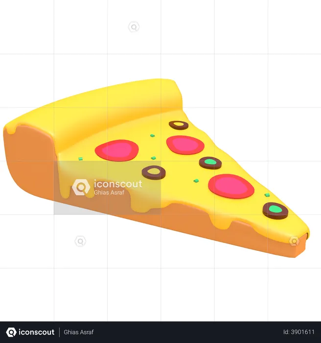 Fatia de pizza  3D Illustration