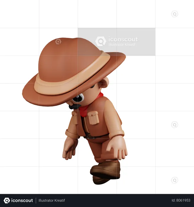 Cowboy fatigué  3D Illustration