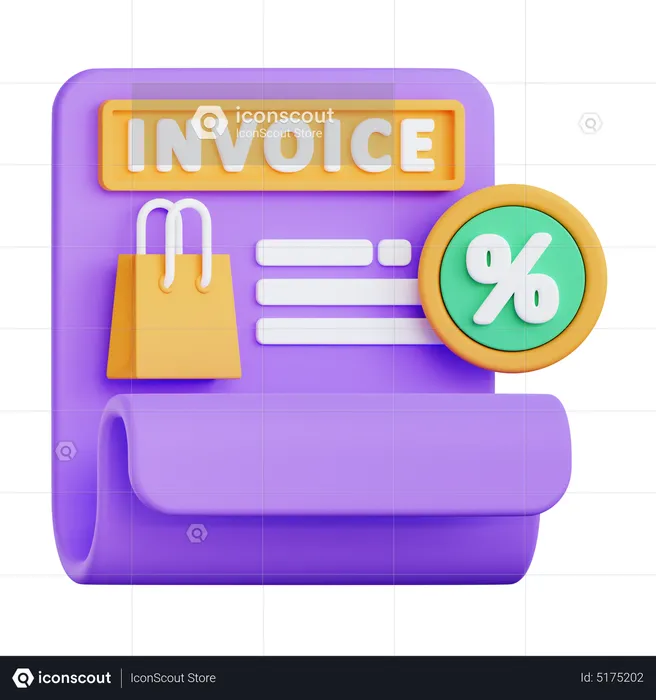 Fatura de compras  3D Icon