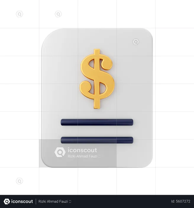 Fatura de pagamento  3D Icon