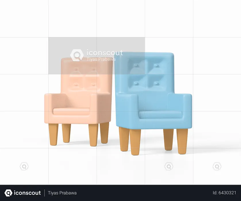 Fauteuil  3D Icon