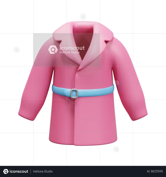 Faux fur coat  3D Icon