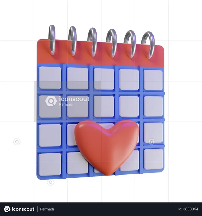 Favorite Calendar  3D Illustration