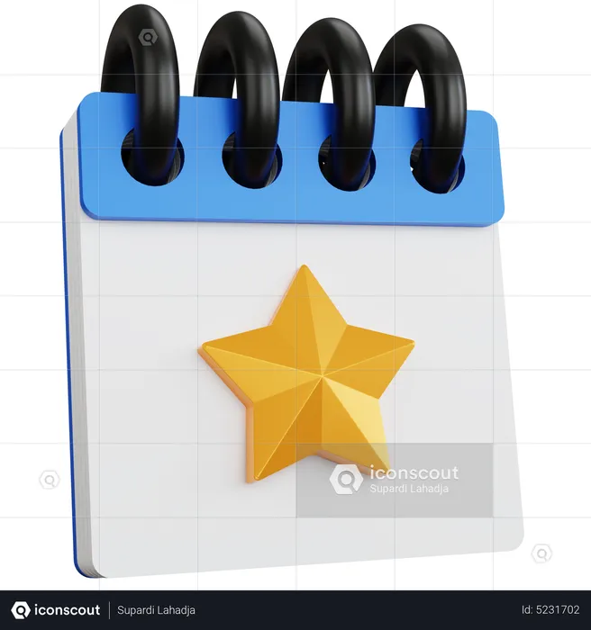 Favorite Calendar  3D Icon