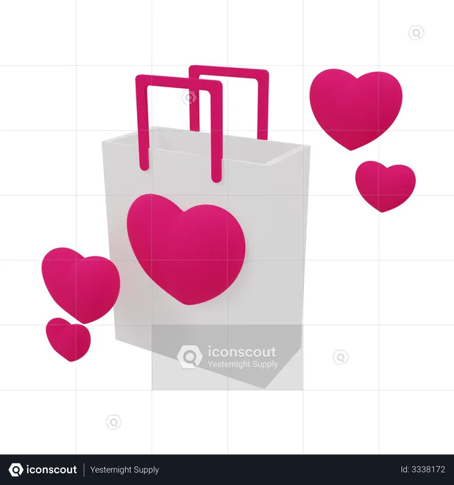Favorite Shopping Bag  3D Illustration