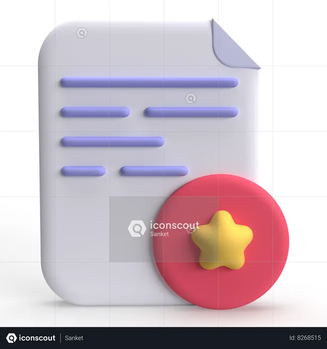 Favourite File  3D Icon
