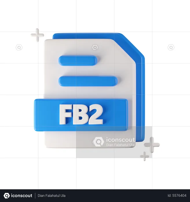 Fb 2 File  3D Icon