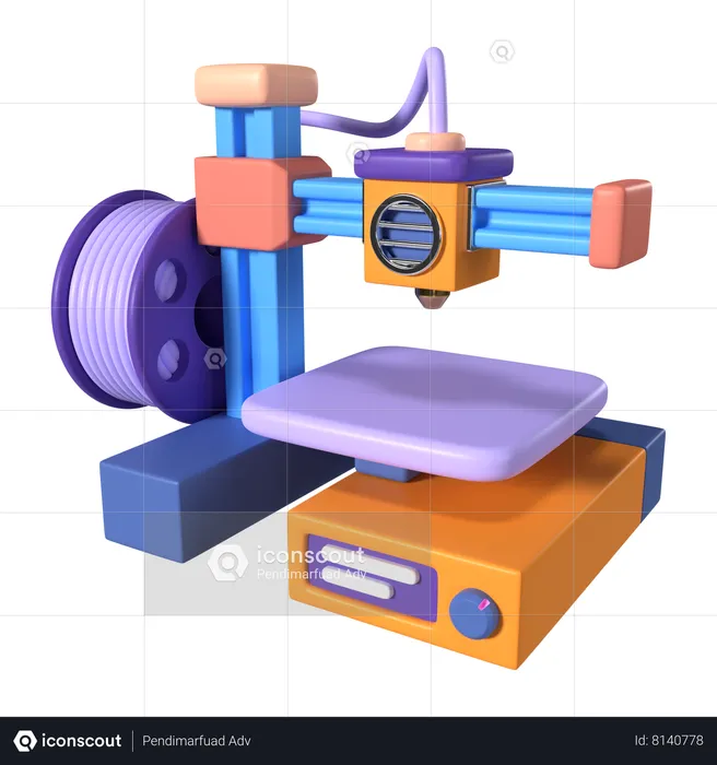 Fdm Mini 3D Printer 3D Icon download in PNG, OBJ or Blend format