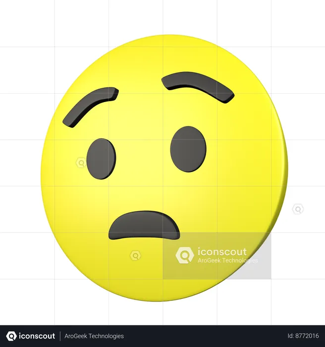 Fear Full Face Emoji 3D Icon