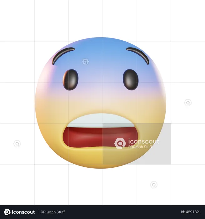 Fearful Face 3d Icon, FluentUI Emoji 3D Iconpack