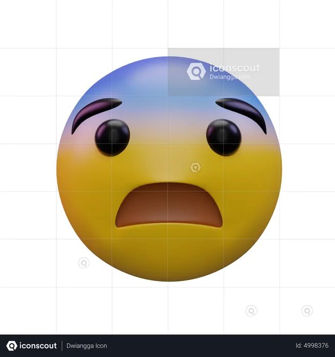 Fearful Emoji 3D Icon