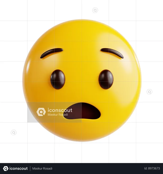 Fearful Emoji Emoji 3D Icon