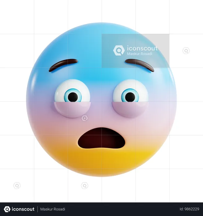 Fearful Emoji Emoji 3D Icon