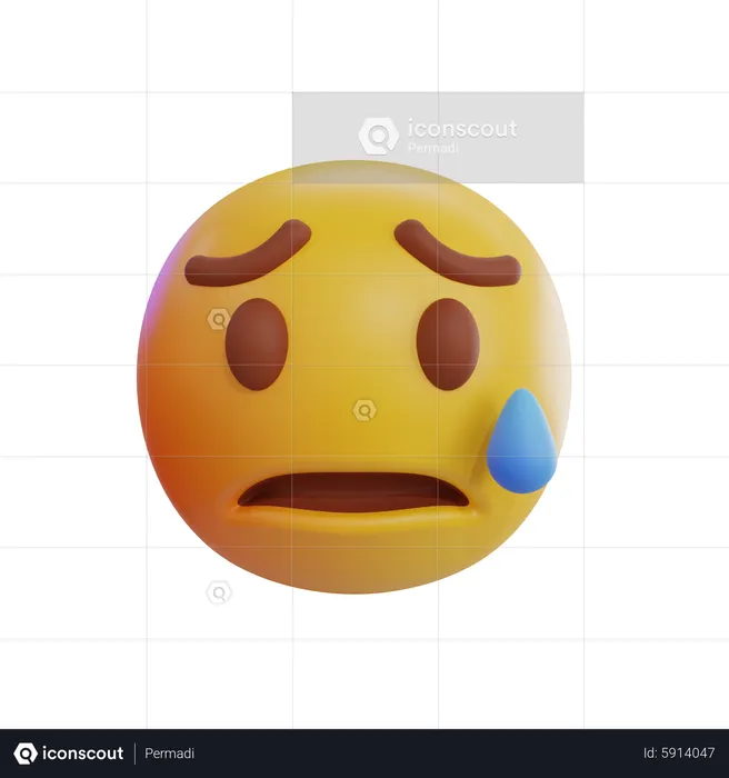 Fearful Emoji Emoji 3D Icon