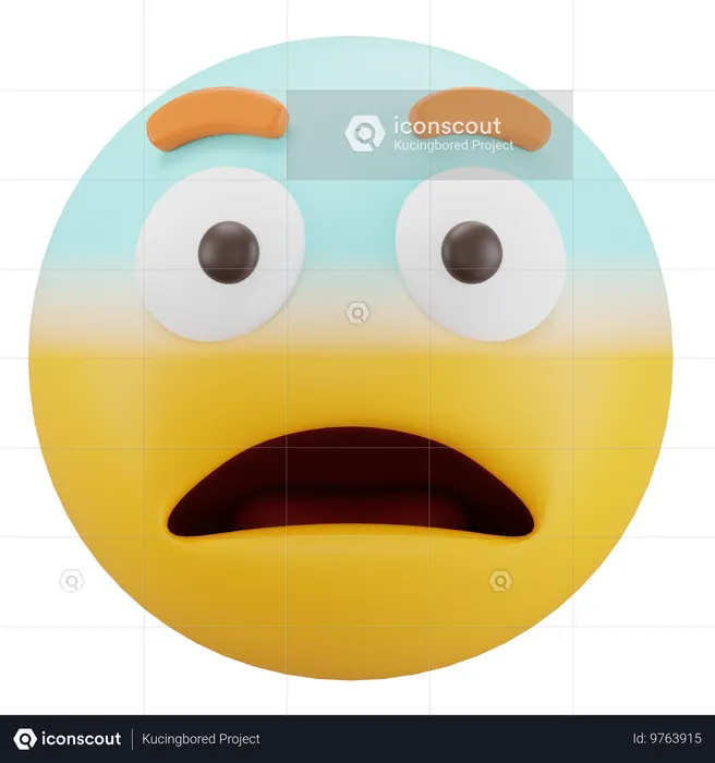 Fearful Face Emoji 3D Icon
