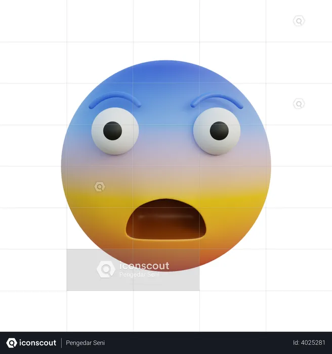 Fearful face Emoji 3D Emoji