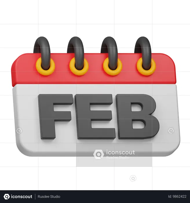 Februar Monat  3D Icon