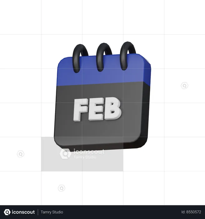 February  3D Icon