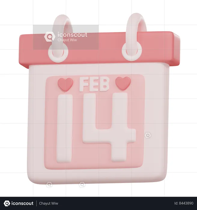 February 14  3D Icon