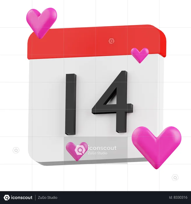 February 14th  3D Icon