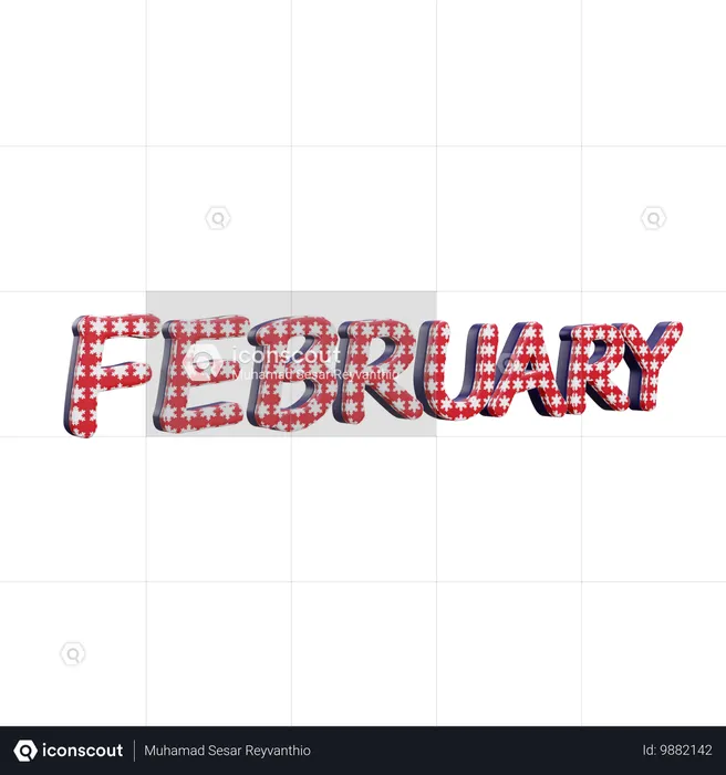 February  3D Icon