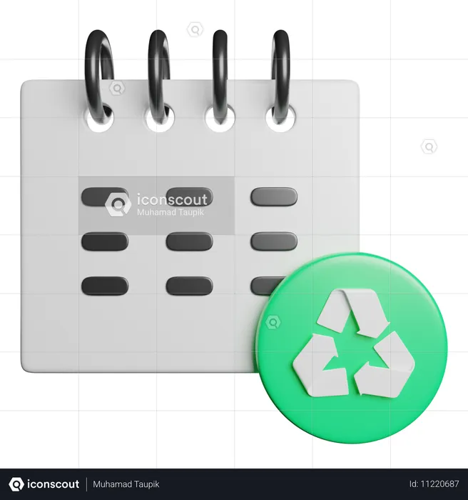 Fecha de reciclaje  3D Icon