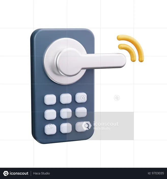 Fechadura de porta inteligente  3D Icon