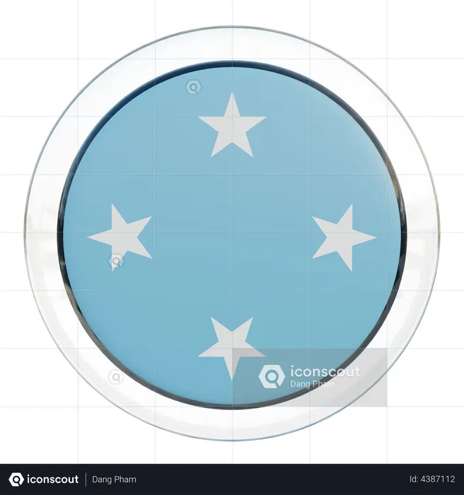 Federated States of Micronesia Flag Glass Flag 3D Icon