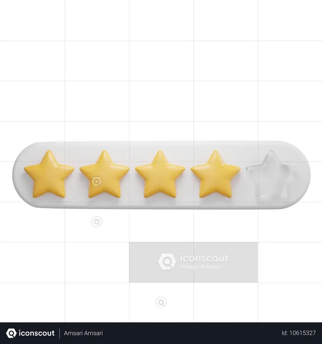 Feedback And Review Four Star Rating  3D Icon