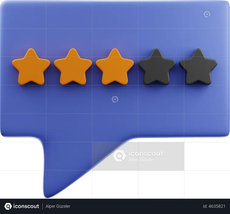 Feedback de três estrelas  3D Illustration