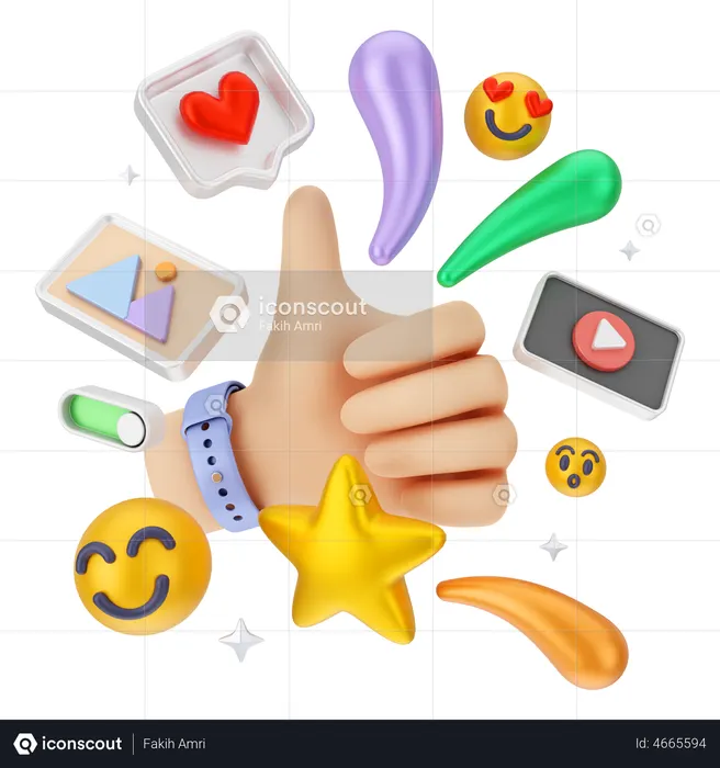 Feedback zum Social-Media-Marketing  3D Icon